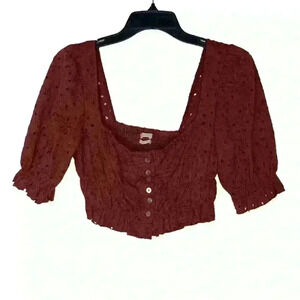 Urban Outfitters Crop Top Puff Sleeve